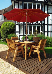 Four Seater Square Table Set Burgundy