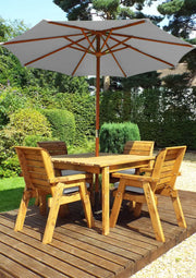 Four Seater Square Table Set Grey