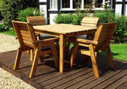 Four Seater Square Table Set Grey