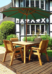 Four Seater Square Table Set Green