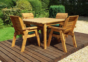 Four Seater Square Table Set Green