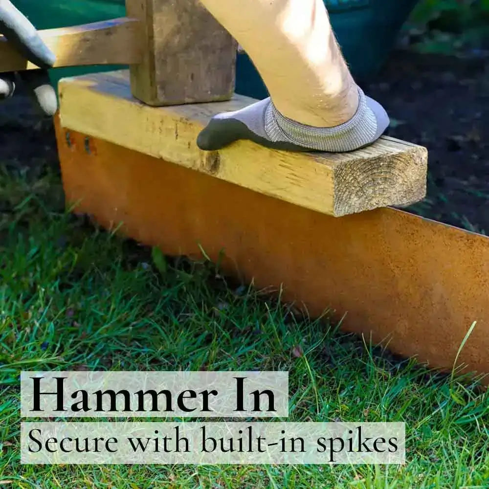 Hammering in Lawn Edging