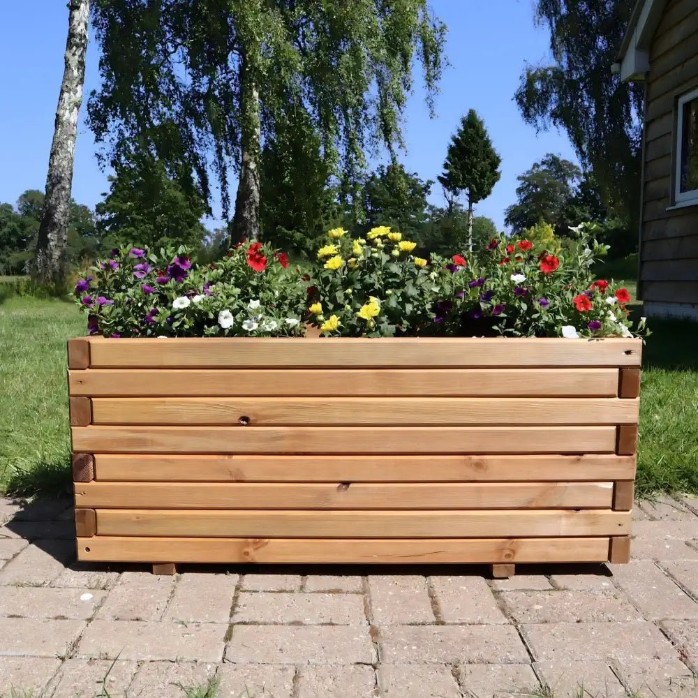 Wooden Planter for Gardens, by Woven Wood 70cm Pine