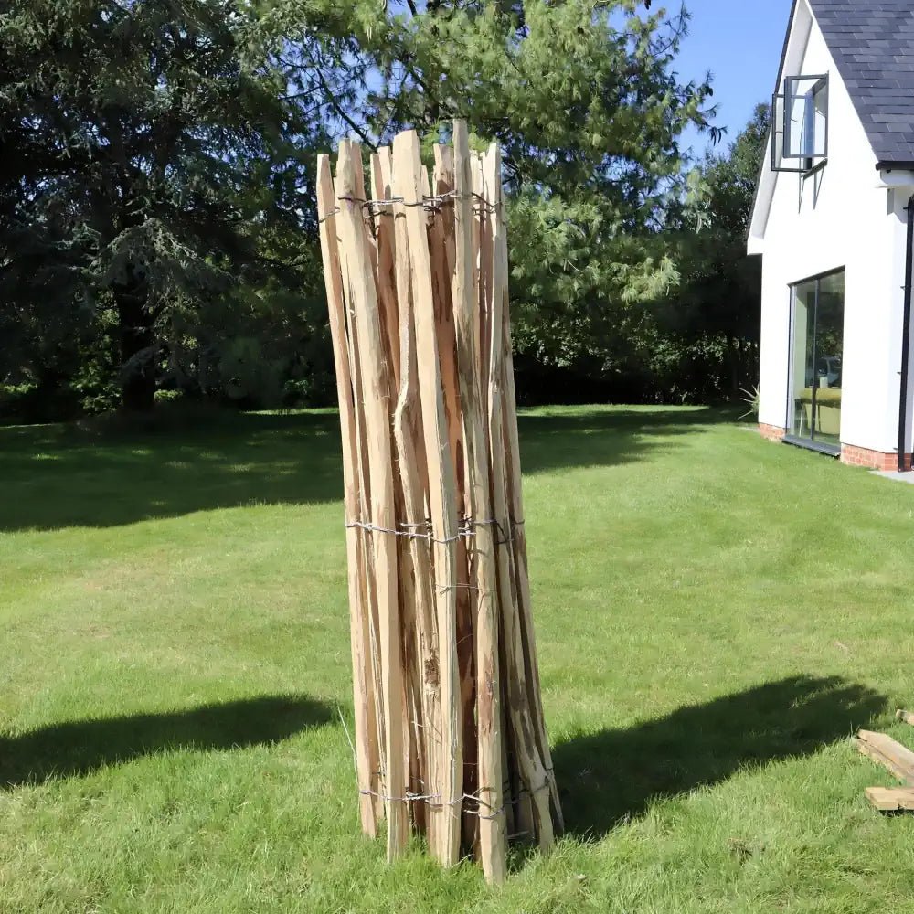 Chestnut Heavy Duty Paling Fence Roll with Steel Wire – Woven Wood