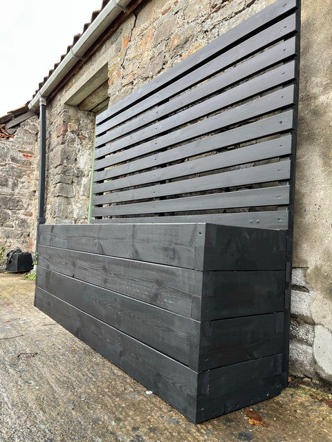 120cm Customisable Wood Trough Trellis Planter