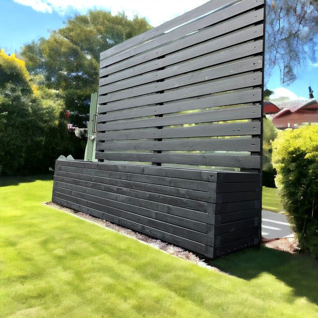 210cm Customisable Wood Trough Trellis Planter
