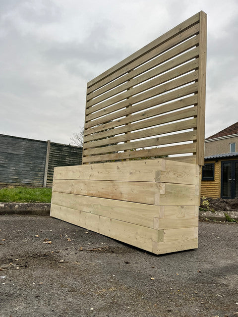 210cm Customisable Wood Trough Trellis Planter