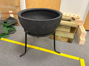 Sample Zinc Galvanised black stone bowl and matte black stand