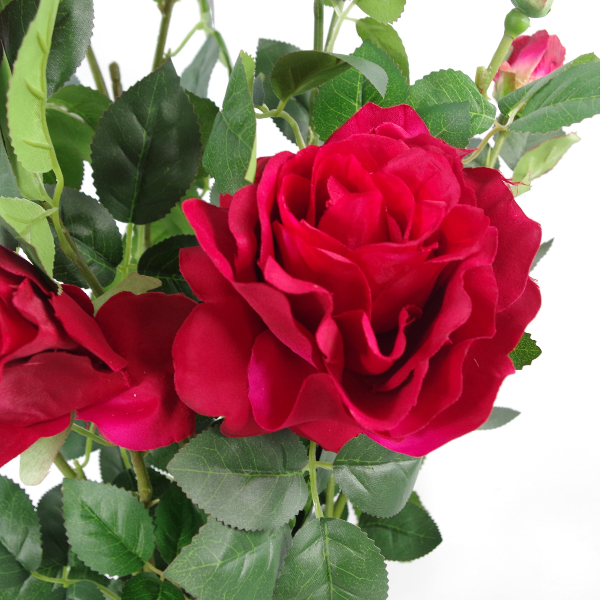 80cm Artificial Red Rose Plant - 180 Leaves