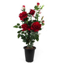 80cm Artificial Red Rose Plant - 180 Leaves