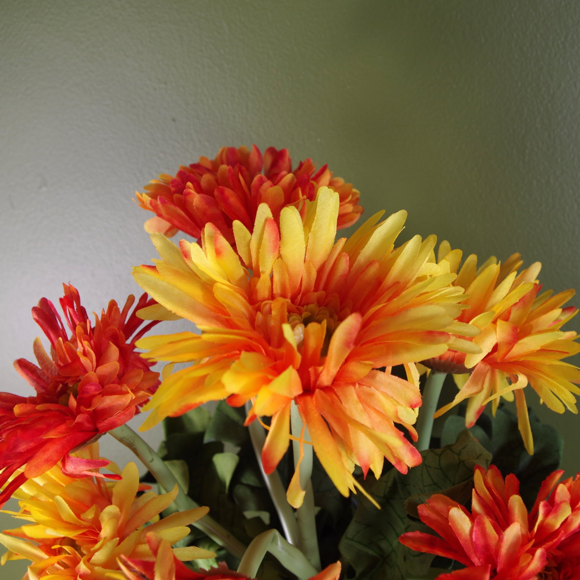 Artificial Potted Daisy Flowering Plant Orange
