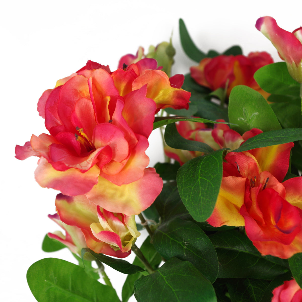 40cm Artificial Rhododendron Plant Pink Orange – Woven Wood