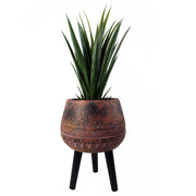 44cm x 30cm Large Zaturn Planter Brown / Black with Legs Large