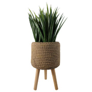 Seagrass Style Composite Planter with Stand