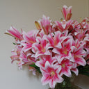 12 x 60cm Artificial Lily Stem Pink (144 Flowers)