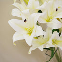 12 x 60cm Artificial Lily Stem White (144 Flowers)