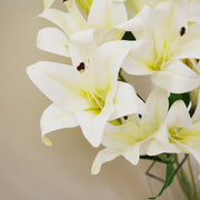12 x 60cm Artificial Lily Stem White (144 Flowers)
