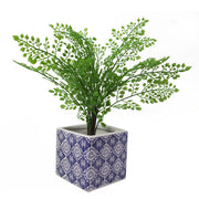 12cm Ceramic Cube Planter with Decorative Print Blue Eye