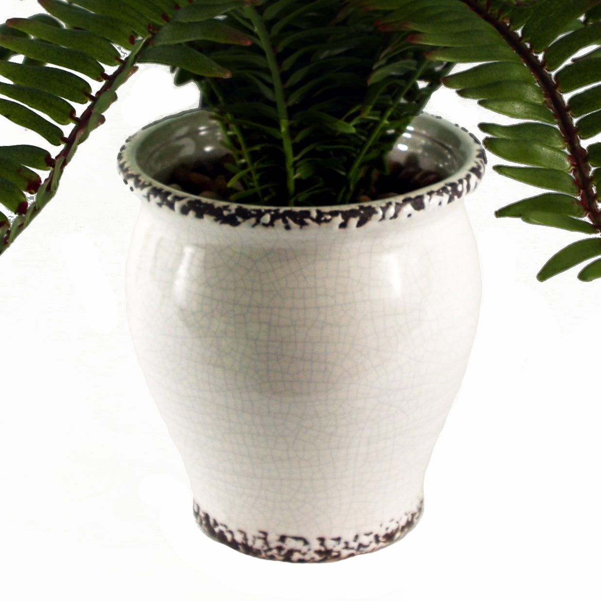 40cm Artificial Fern Bush in Decorative Planter