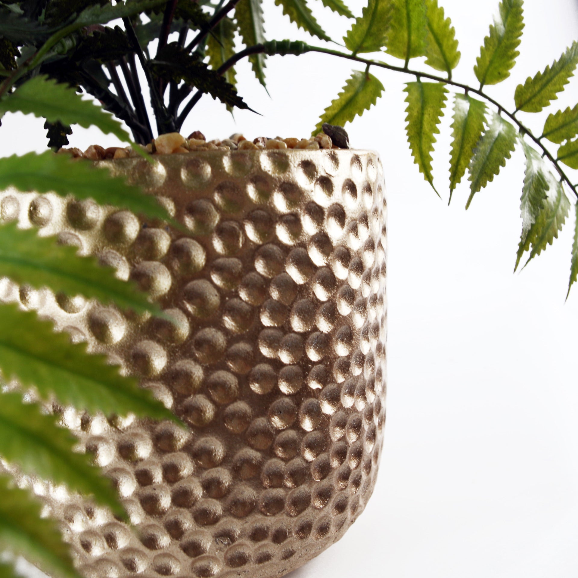 60cm Artificial Fern Plant with Metal Stand & Planter