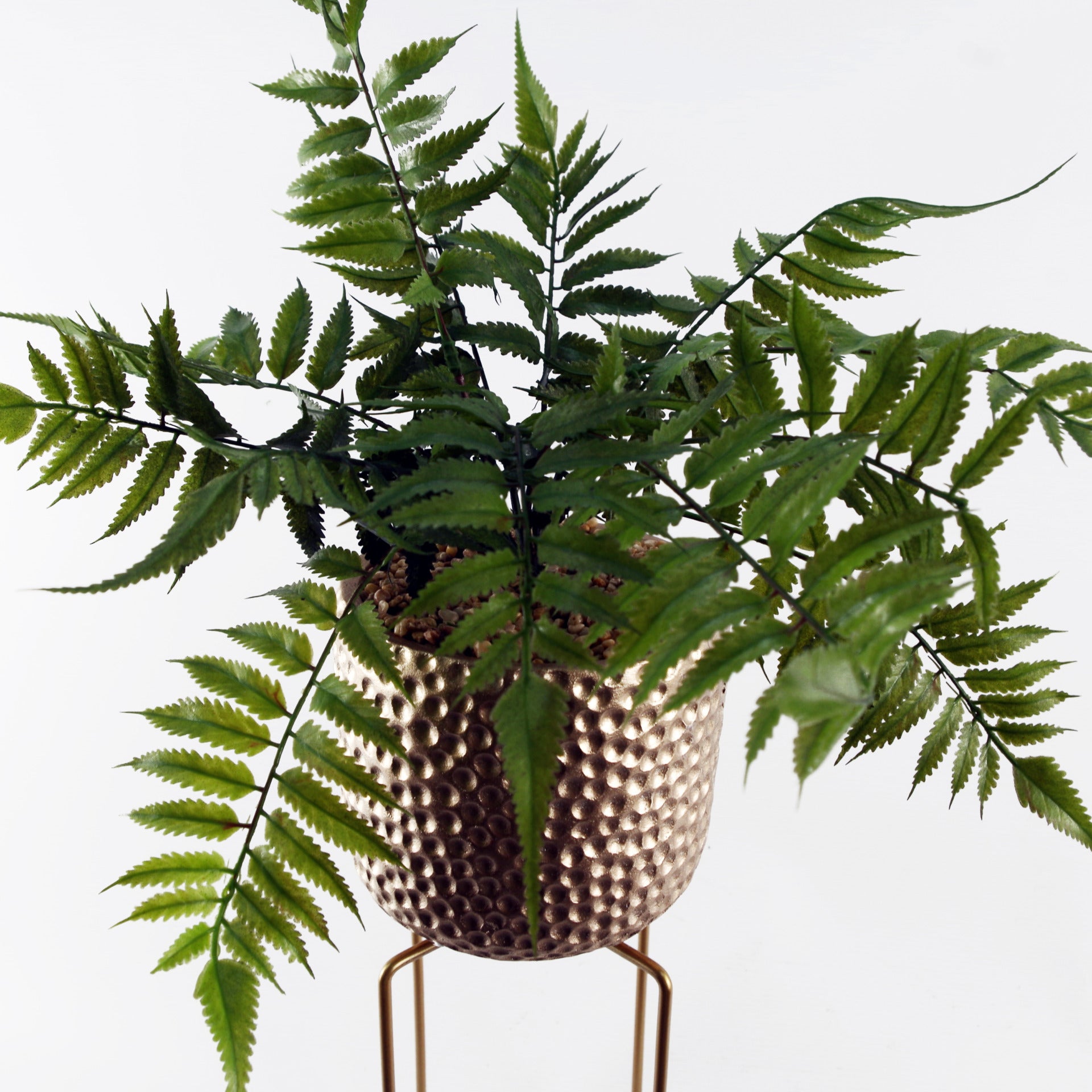 60cm Artificial Fern Plant with Metal Stand & Planter