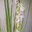 165cm Artificial Grass Plant with White Orchid Flowers