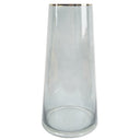 28cm Gold Rim Smoke Grey Glass Vase