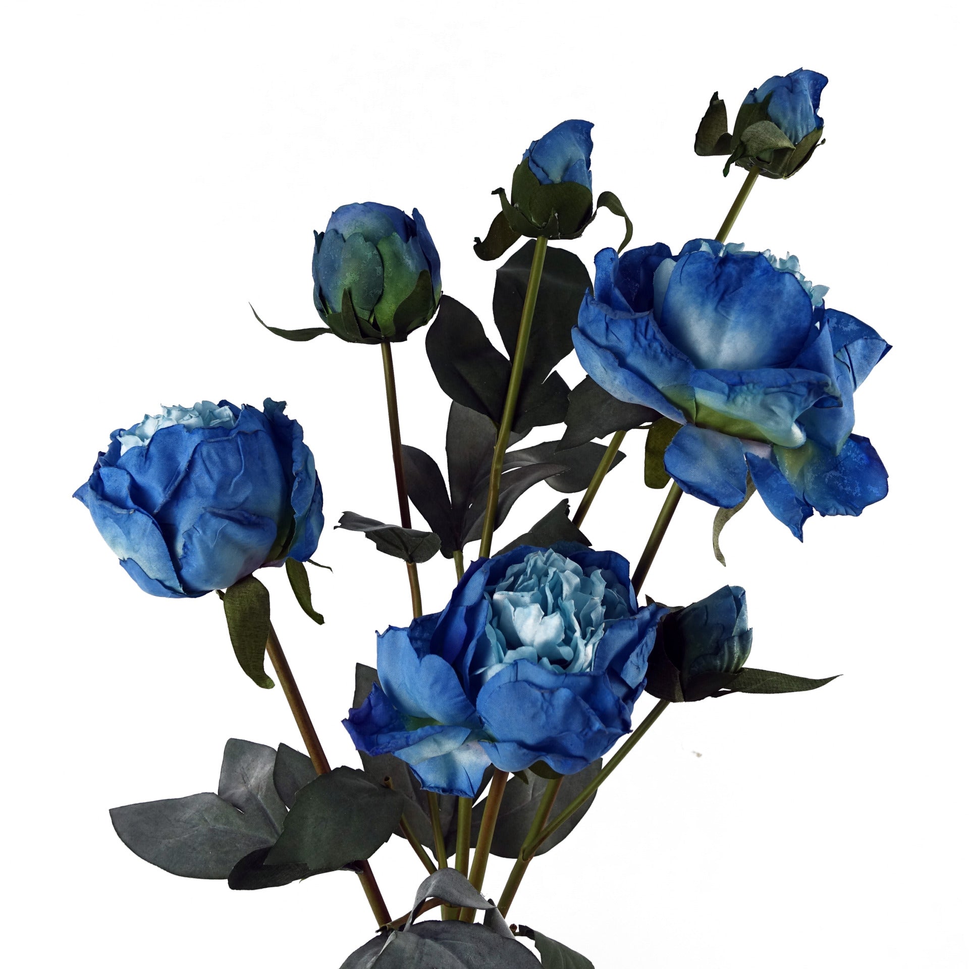 55cm Blue Peony Artificial Flowers Spray