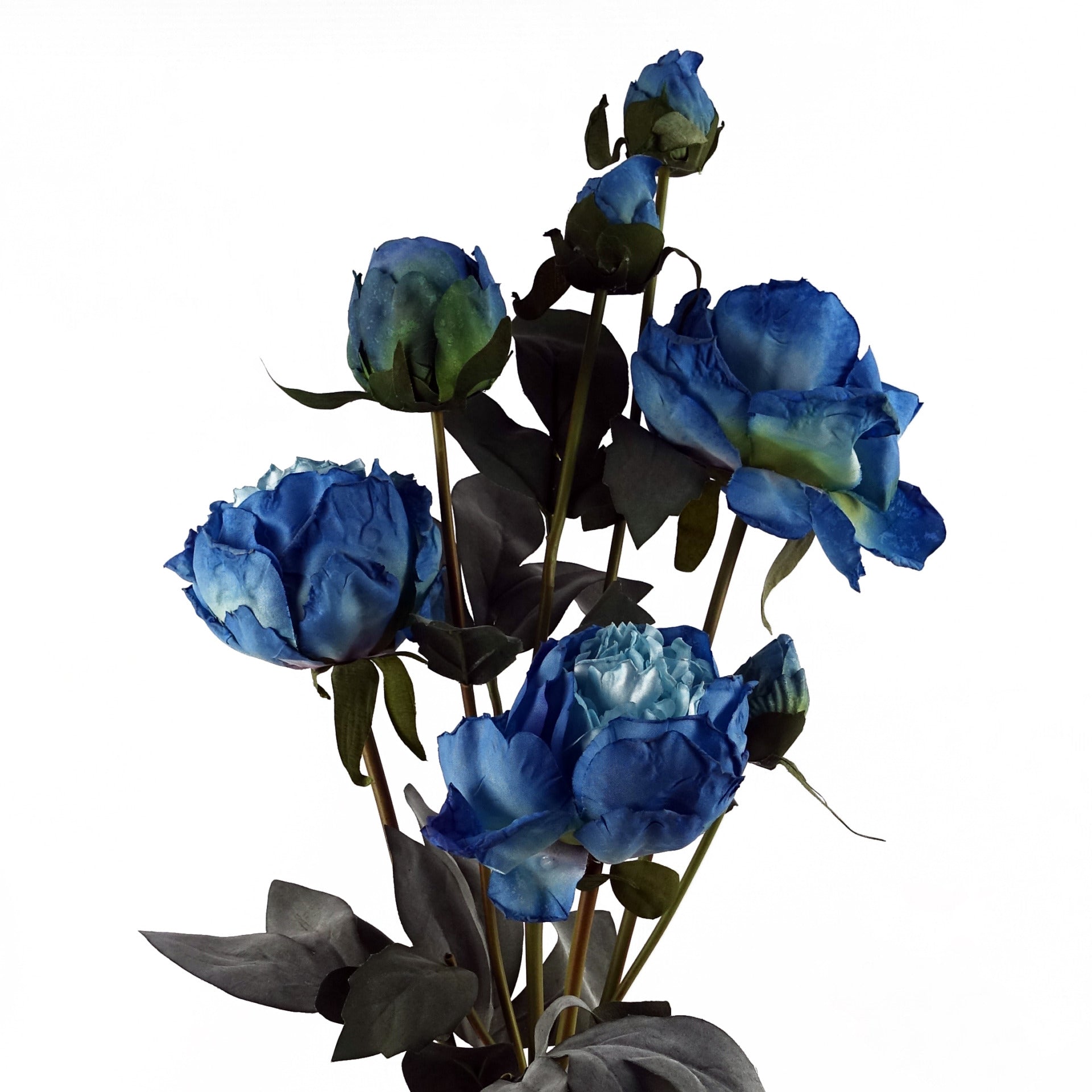 55cm Blue Peony Artificial Flowers Spray