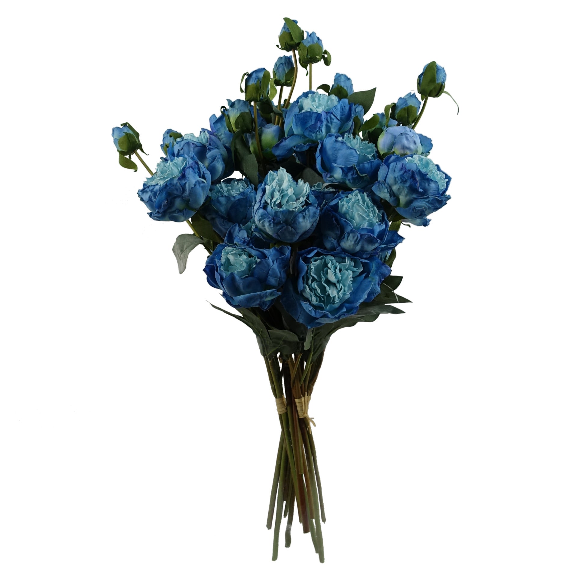 6 x 55cm Blue Peony Artificial Flower Stems