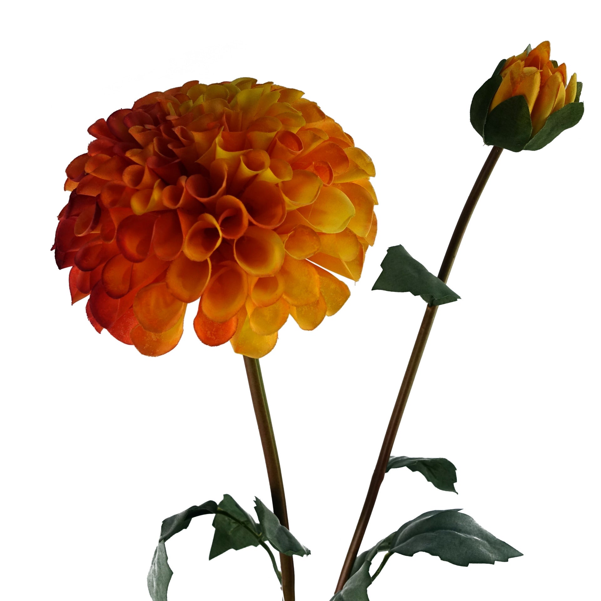 75cm Dhalia PomPom Artificial Flowers Orange