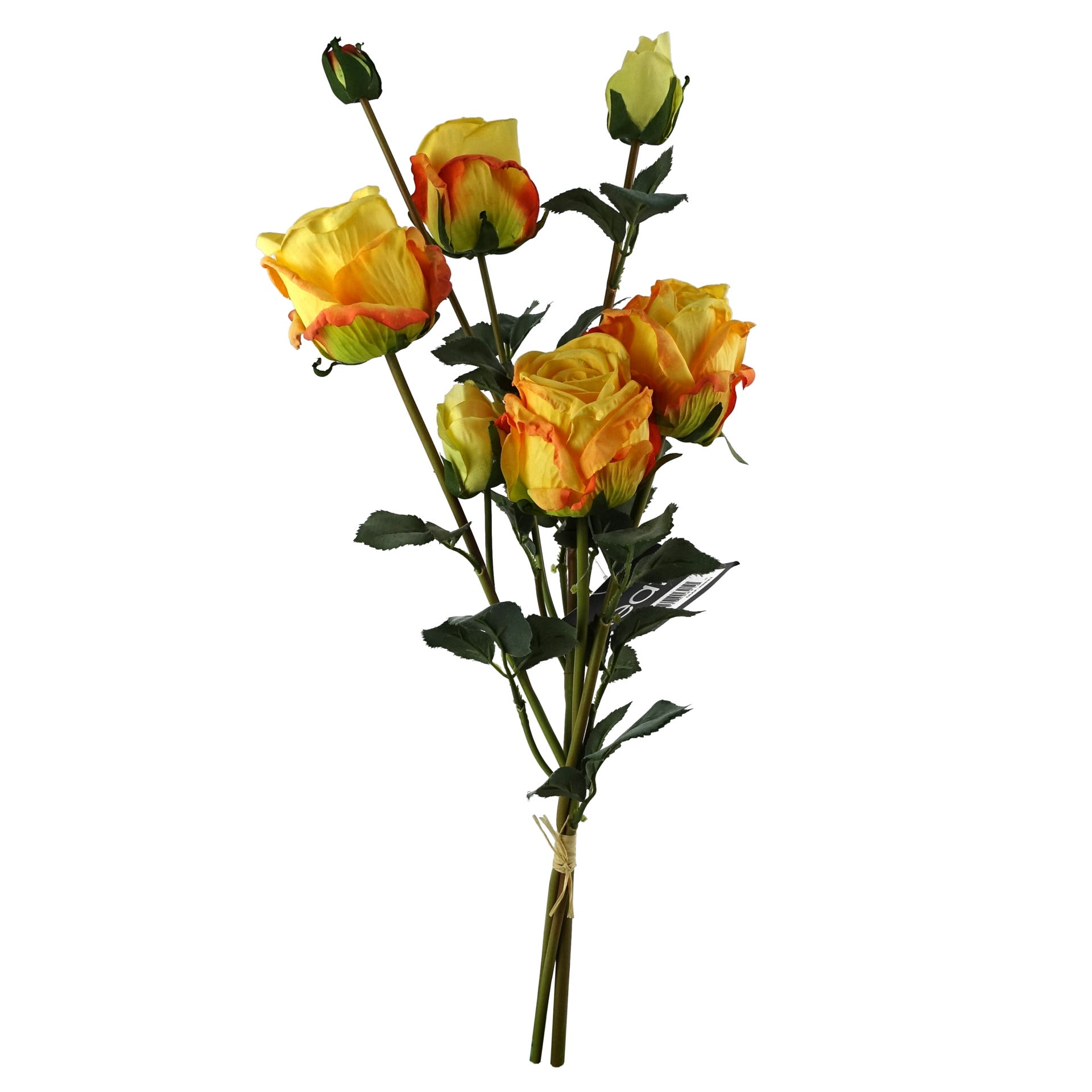 6 x 60cm Yellow Rose Artificial Flower Sprays - 24 Flowers 18 Buds