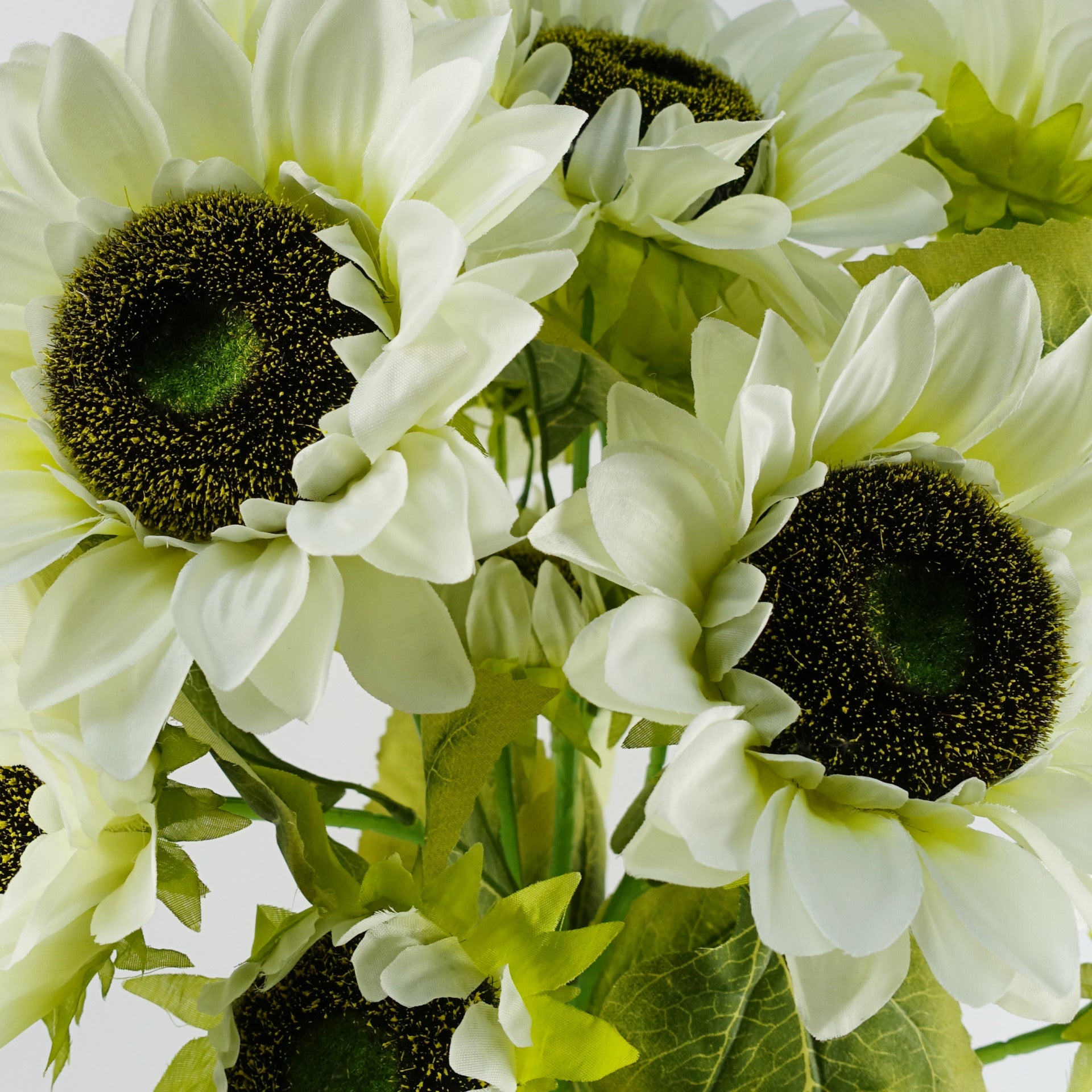 88cm White Artificial Sunflower - 3 heads