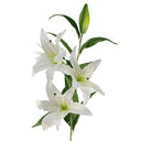 100cm Large White Lily Stem - 3 Flowers