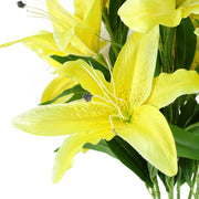 100cm Large Yellow Lily Stem - 3 Flowers