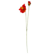 100cm Artificial Poppy Stem - 2 Flowers