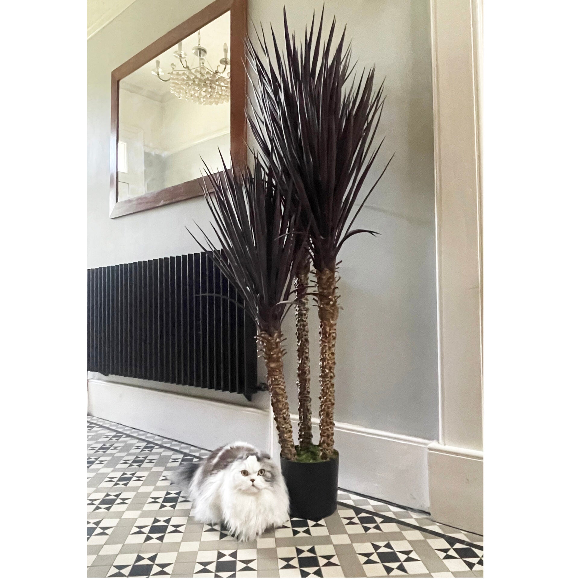155cm Artificial Yukka Tree Plant Spiky UV Resistant Outdoor Tree Triple Dark Red / Brown