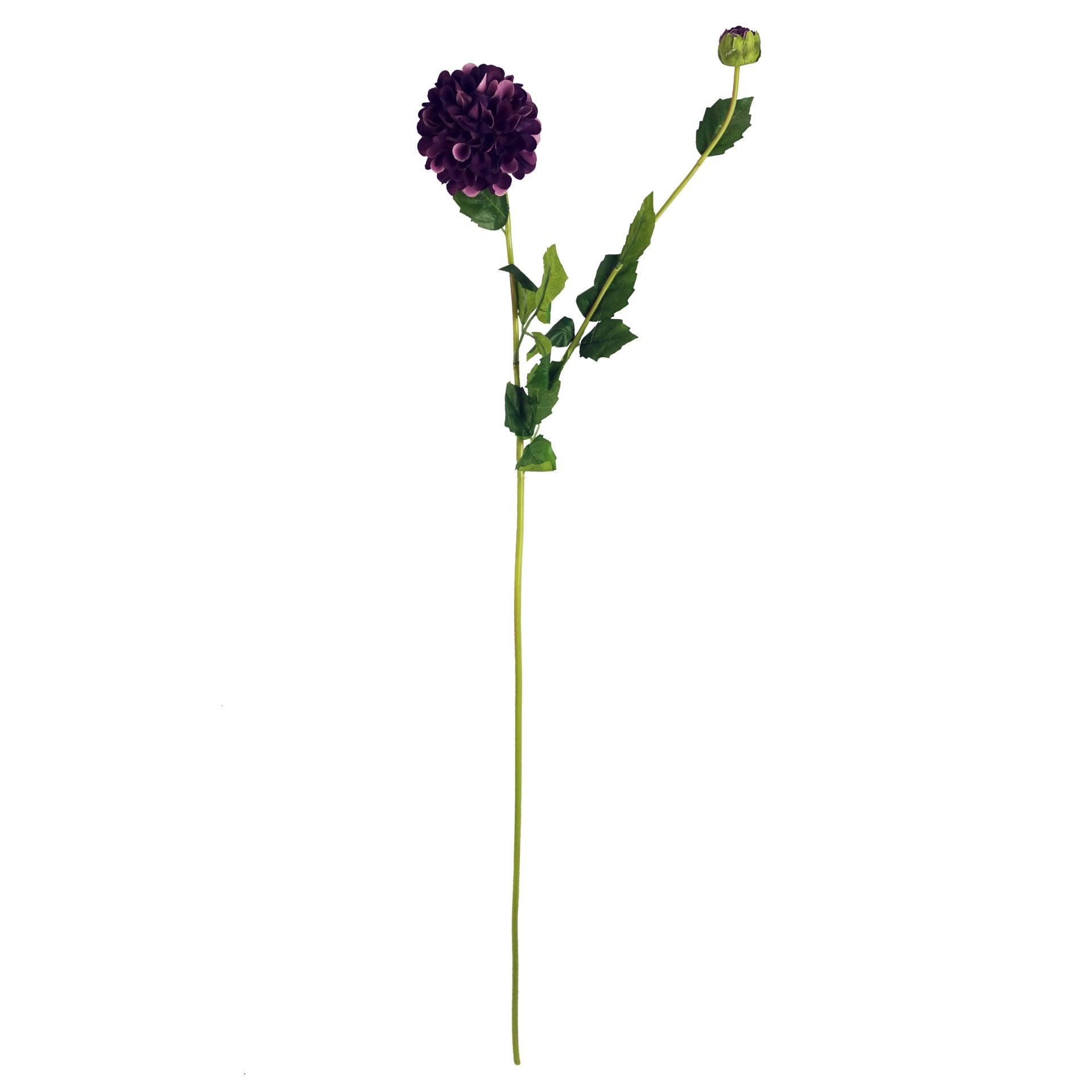 75cm Artificial Dahlia PomPom Flower Stem Purple