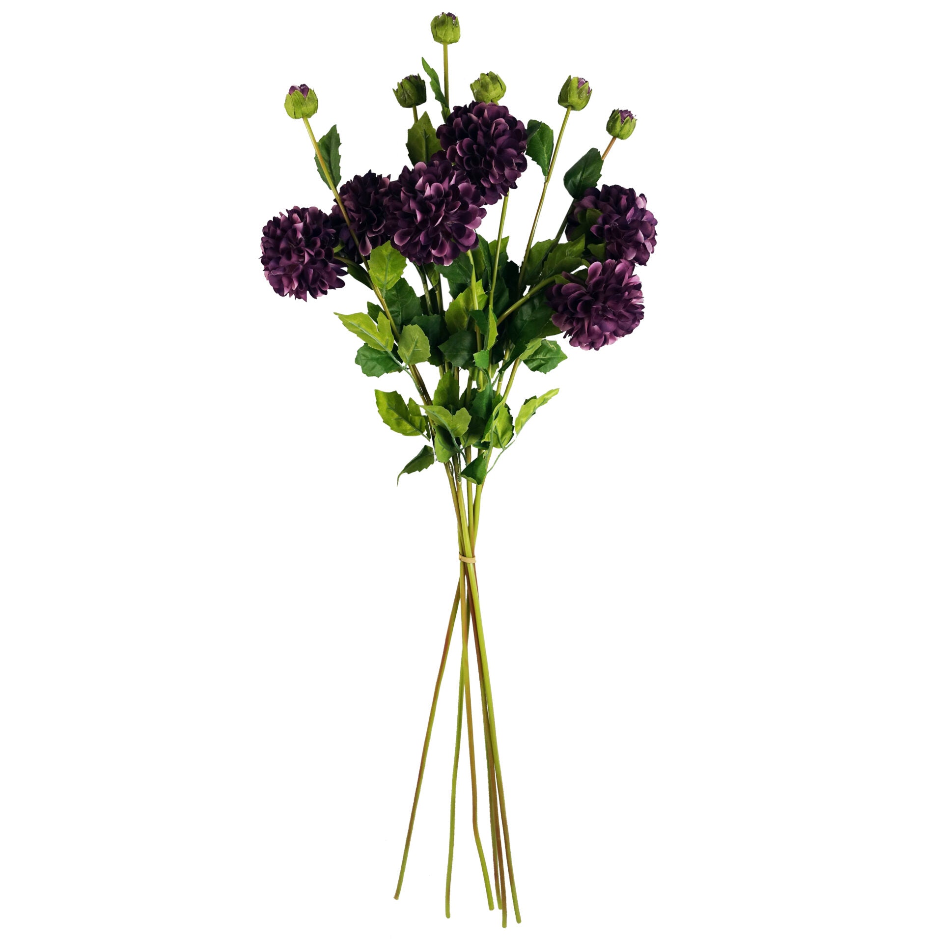 75cm Artificial Dahlia PomPom Flower Stem Purple