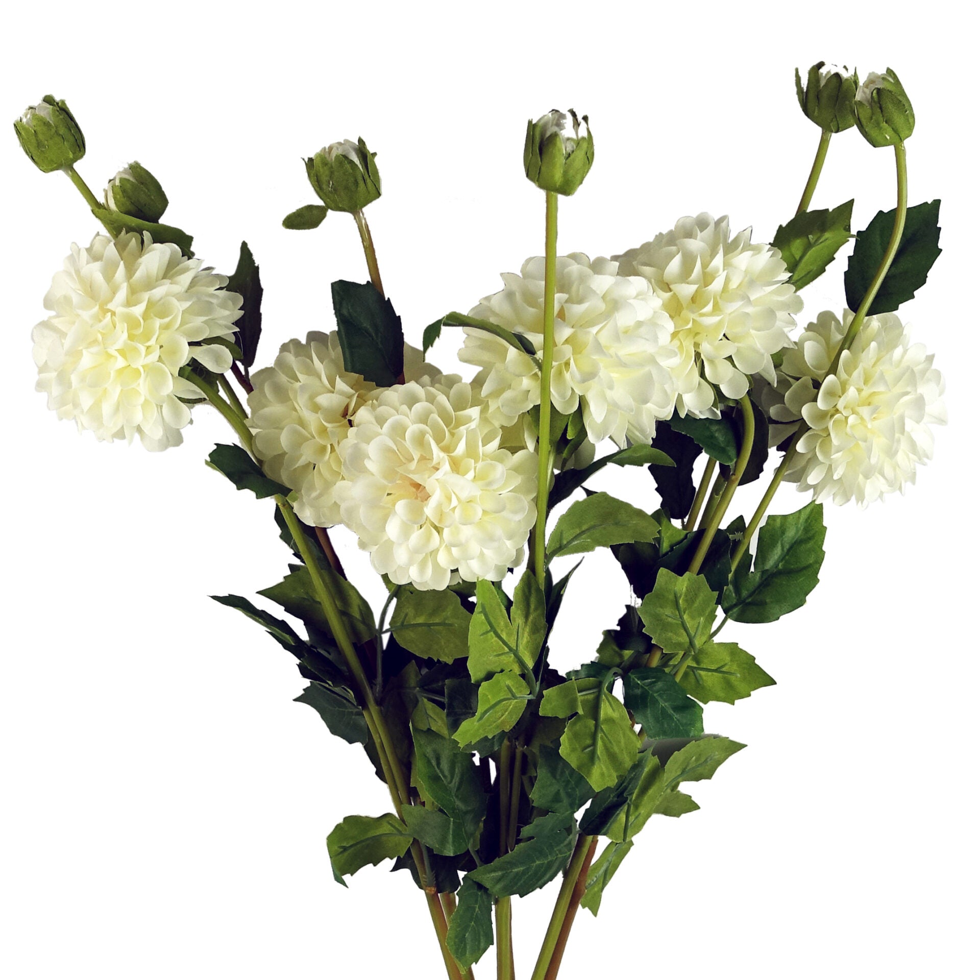 75cm Artificial Dahlia PomPom Flower Stem Cream