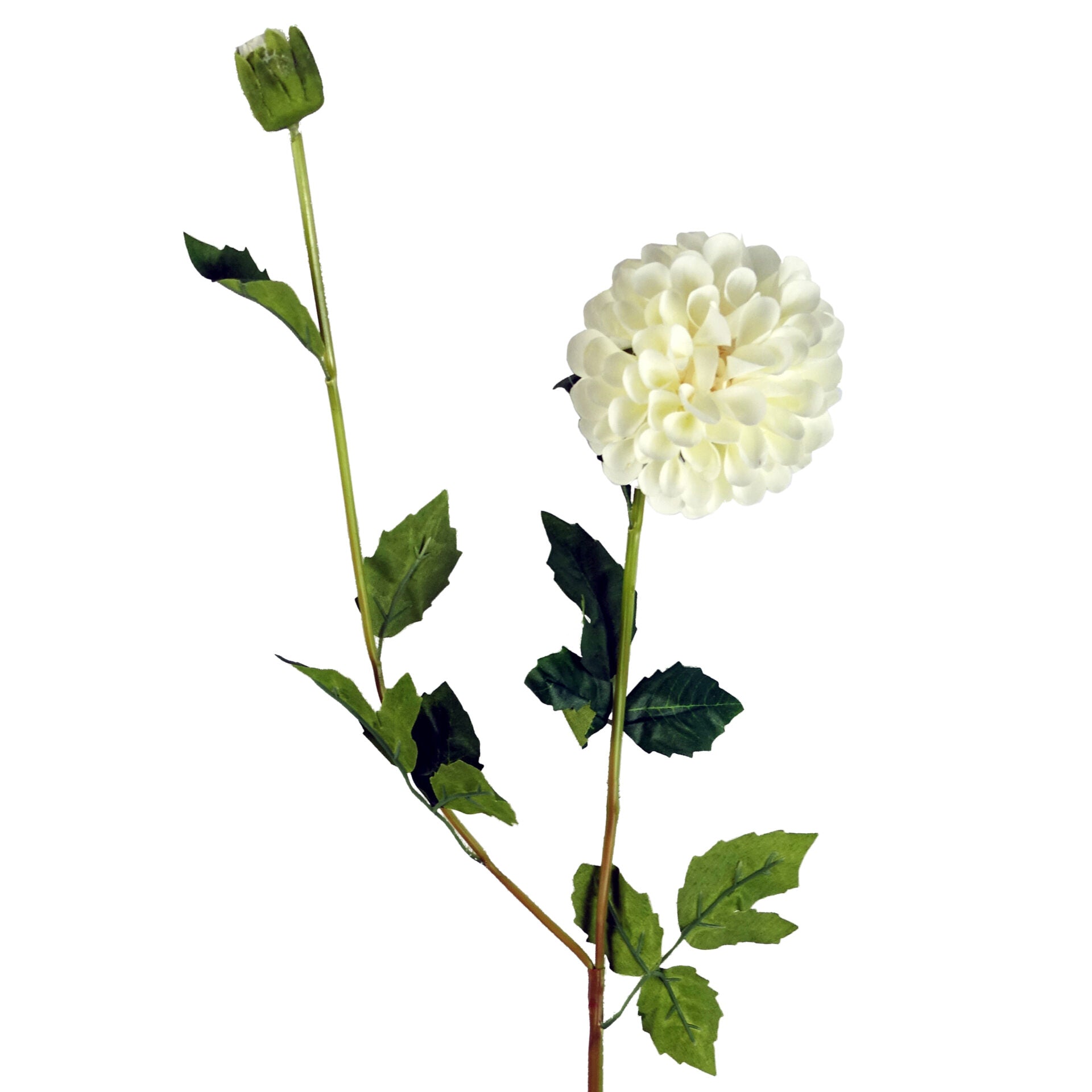 75cm Artificial Dahlia PomPom Flower Stem Cream
