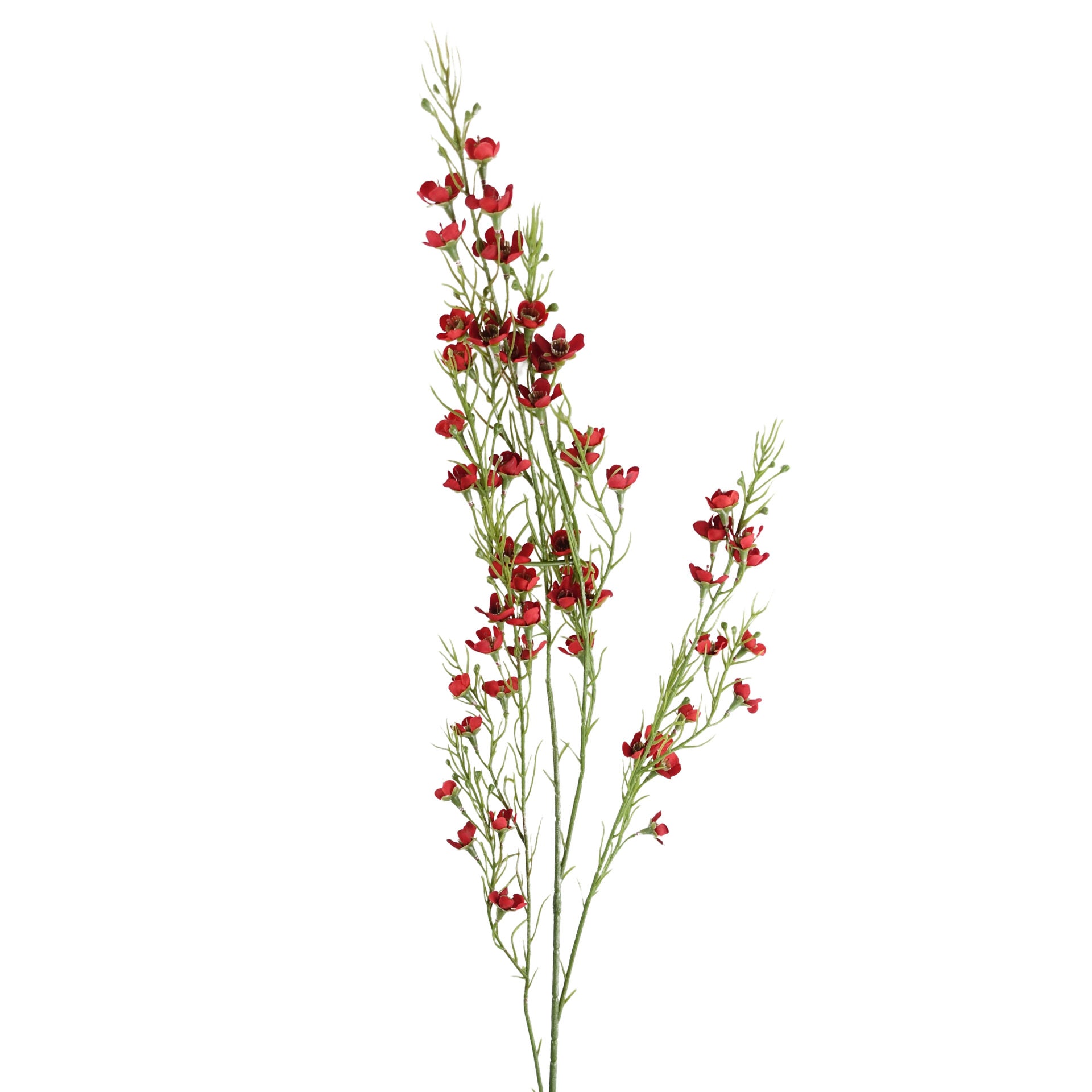100cm Artificial Foliage Stem with Small Flowers - Red