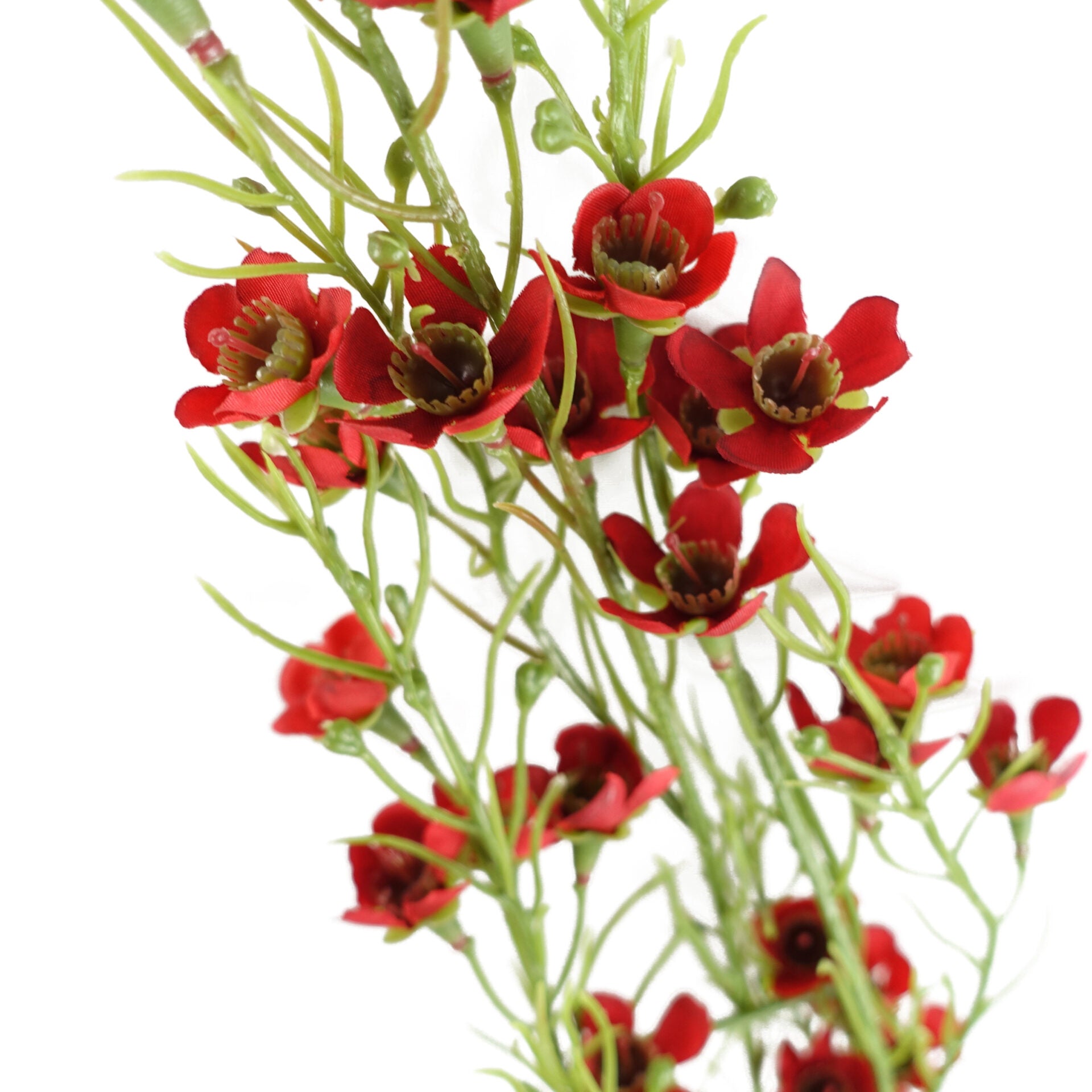 100cm Artificial Foliage Stem with Small Flowers - Red