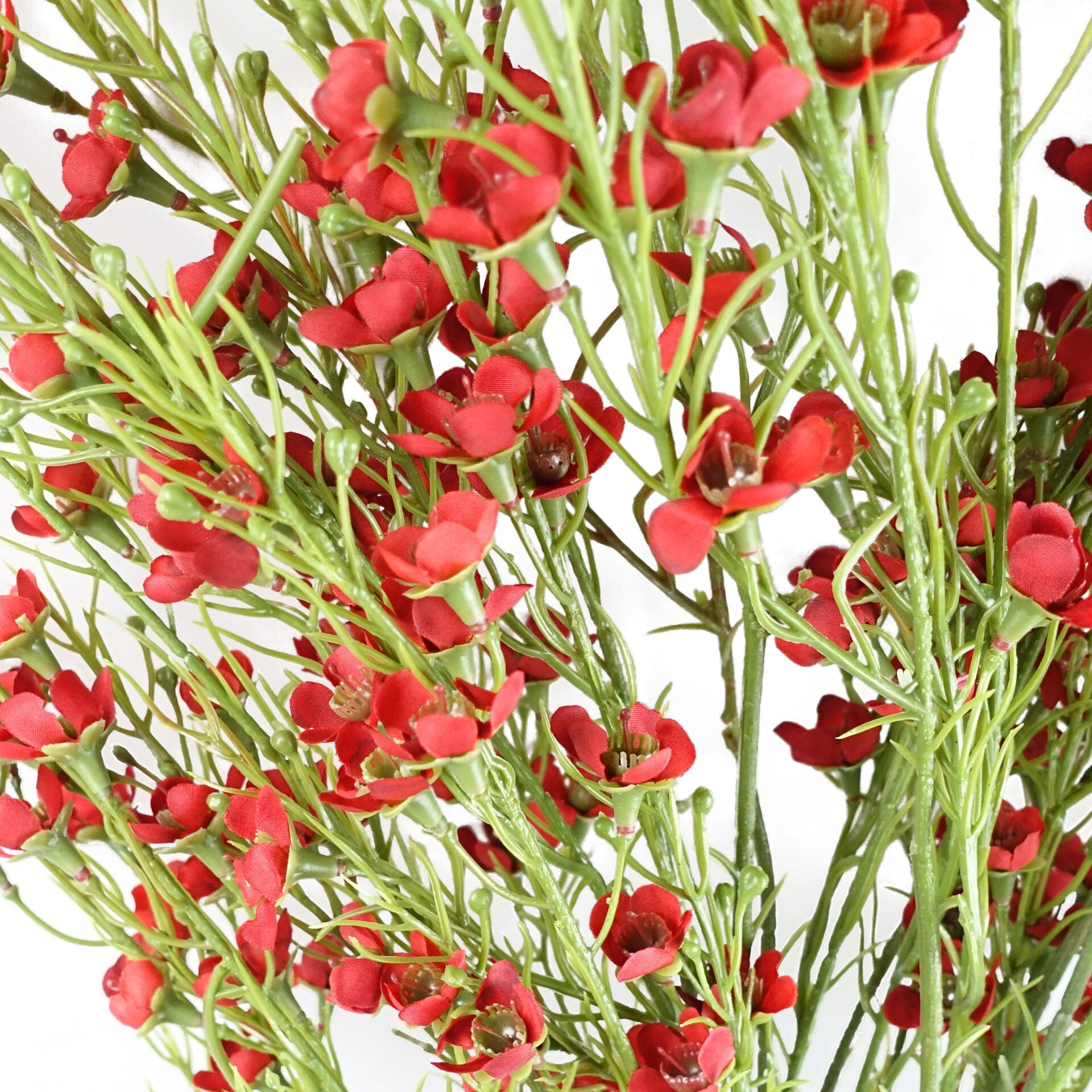 100cm Artificial Foliage Stem with Small Flowers - Red
