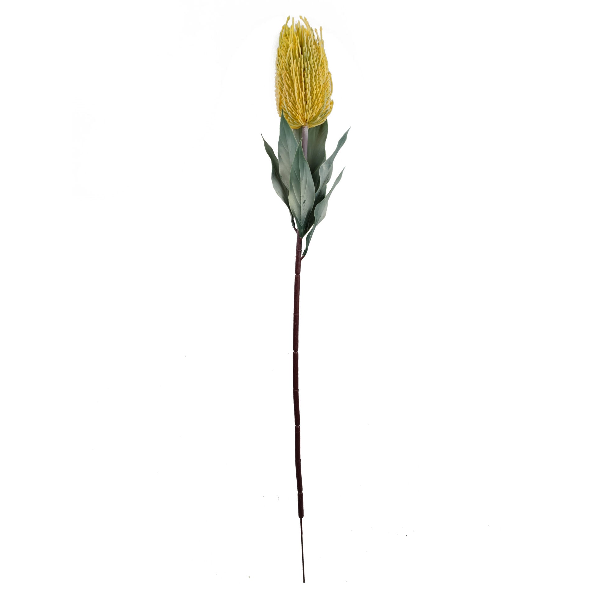Pack of 6 x 75cm Banksia Menziesii Yellow Flower Stem Artificial