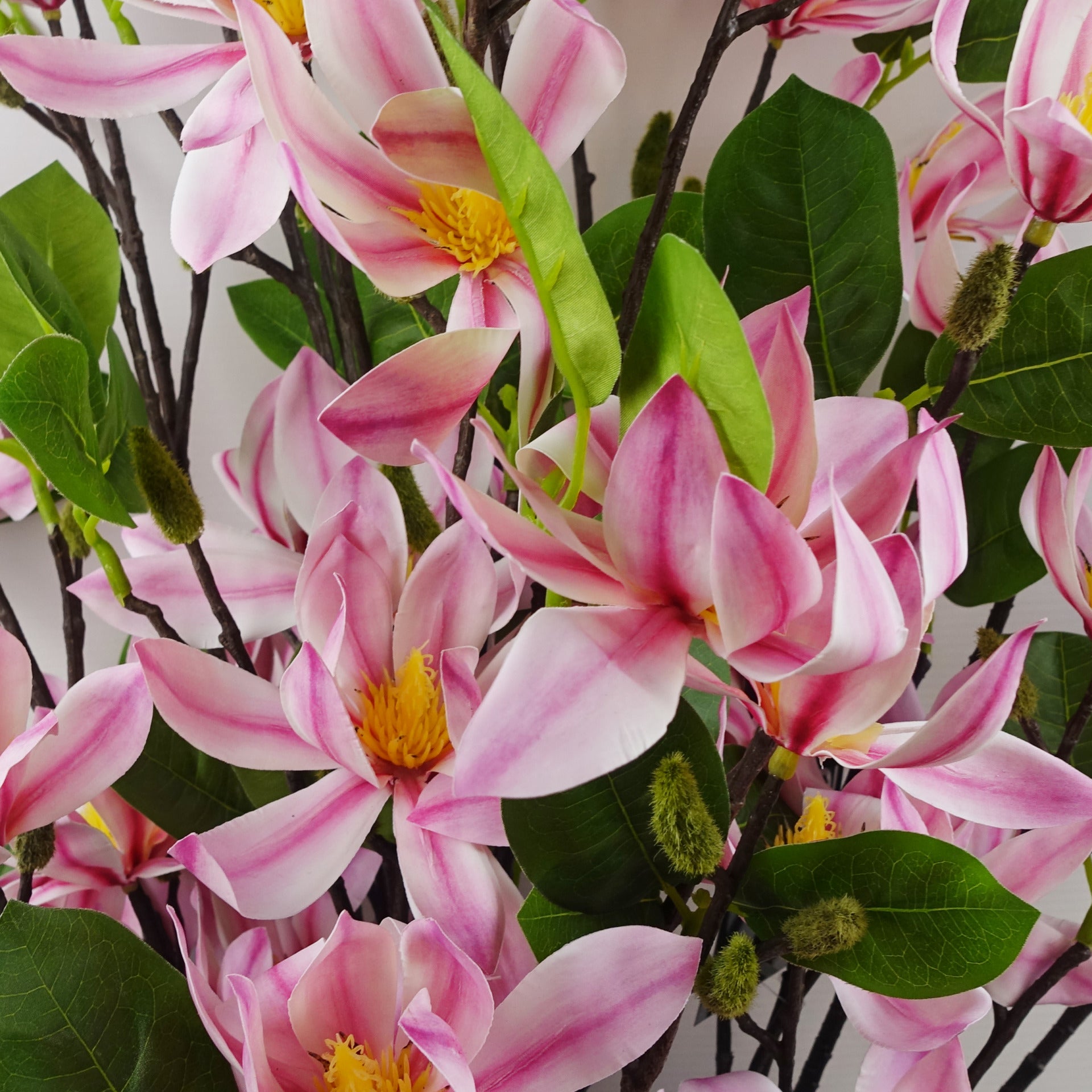 6x 100cm Pink Magnolia Floral Spray Artificial