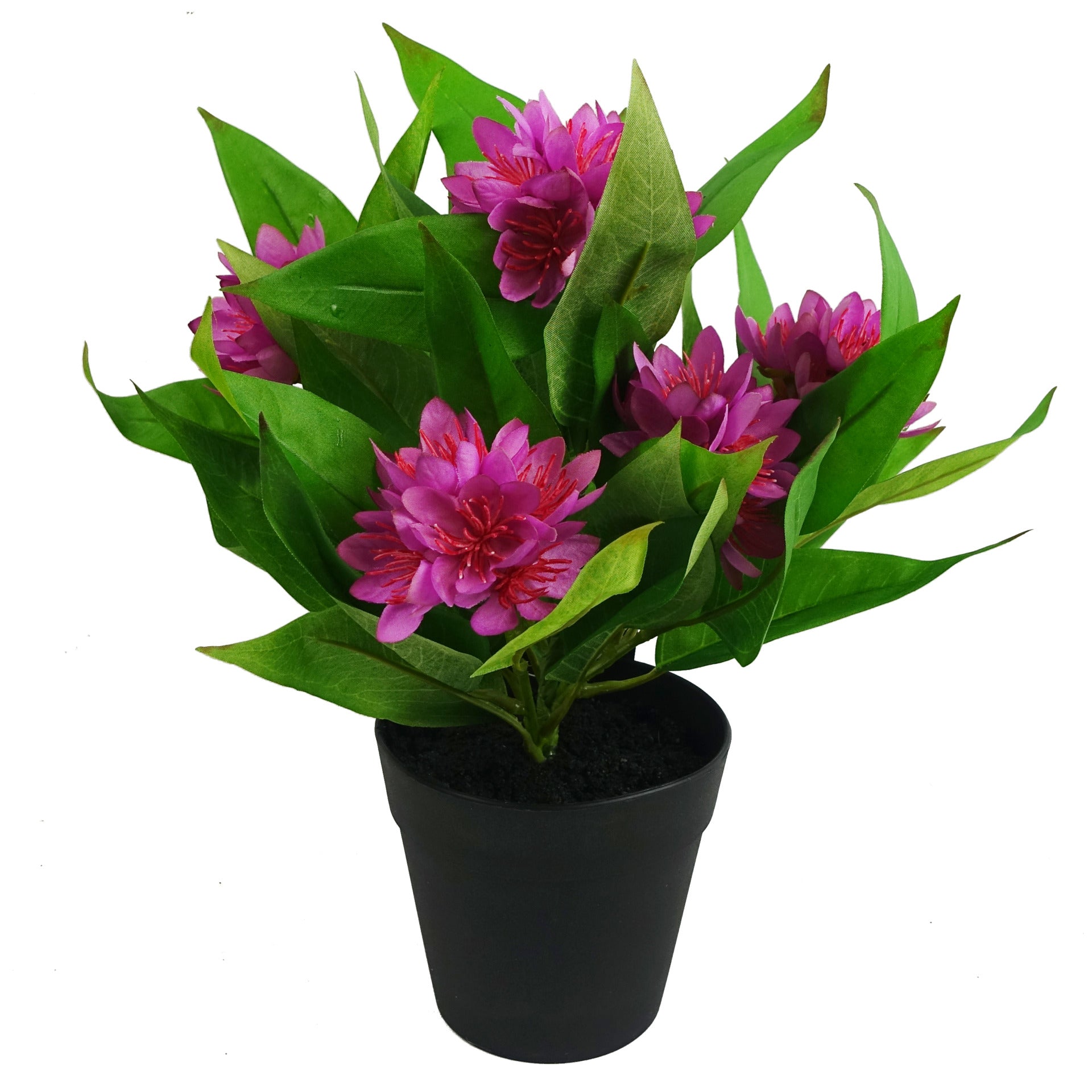 18cm Artificial Freesia Plant Dark Pink Flowering