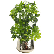 18cm Silver Cross Metal Planter