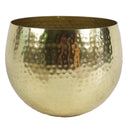 Leaf Large Metal Planter 22 x 18cm Hammered Brass Gold Colour - Straight Edge