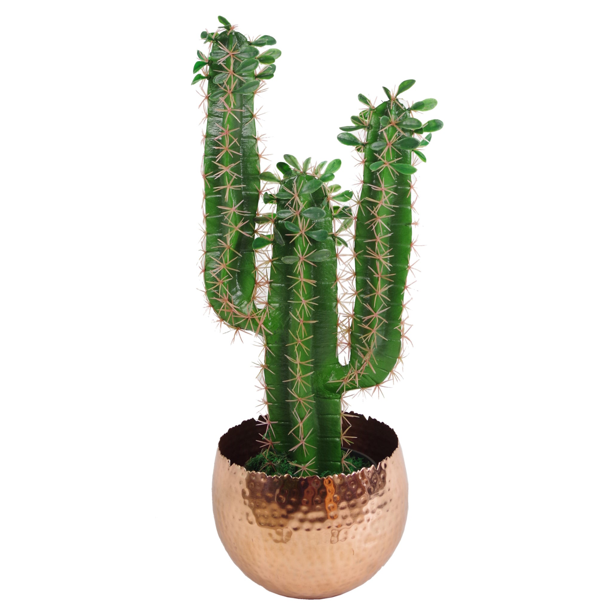 Leaf Large Metal Planter 22 x 17cm Hammered Gold Colour - Curvy Edge